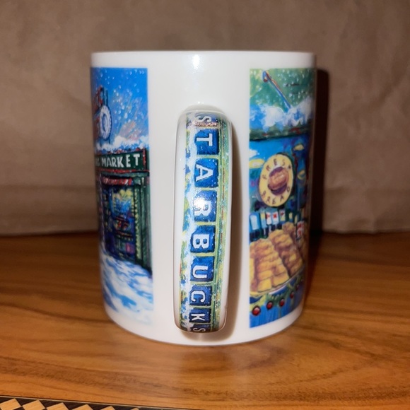 Starbucks Christmas Mug Pikes Place Farmers Market Seattle 14 Oz - Picture 4 of 6